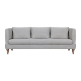 85" Gray And Brown Leather Sofa